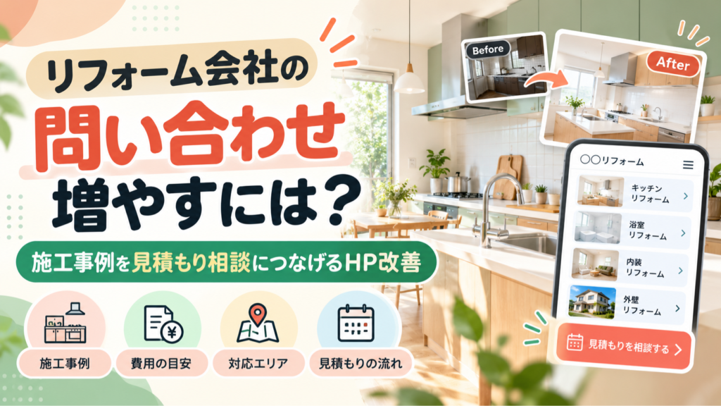 リフォーム会社の問い合わせ増やすには