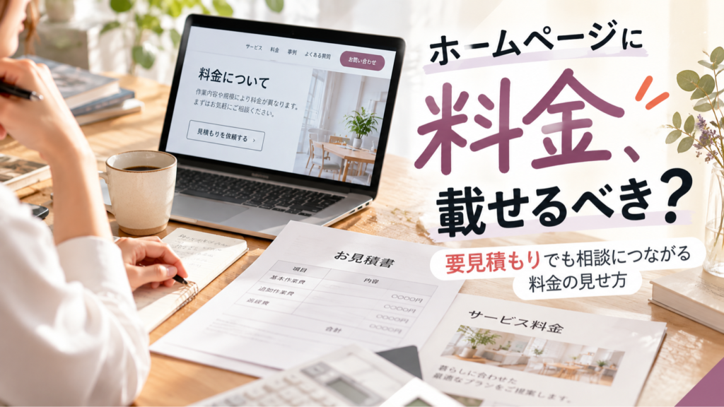 HPに料金載せるべき？