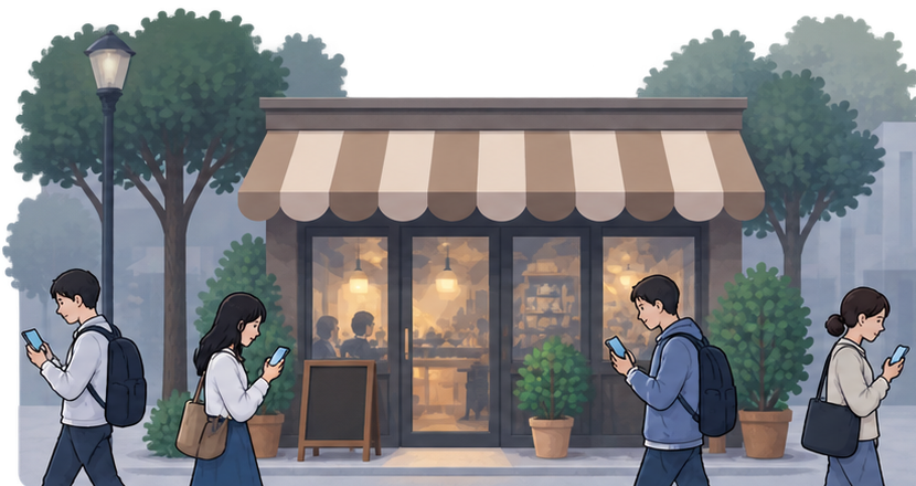 近くに見込み客がいるのに店舗に気づかれていない状態