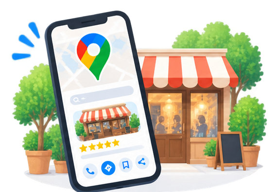 Googleマップで店舗を見つけてもらうイメージ