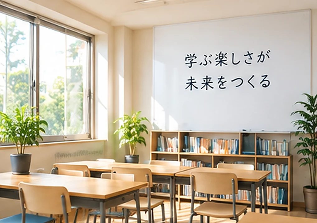 自然光が入る明るい教室