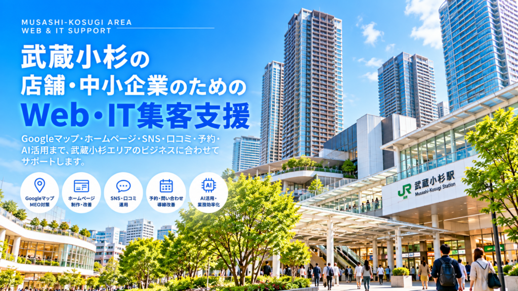 武蔵小杉の店舗・中小企業向けWeb・IT集客支援|Googleマップ・MEO・SNS・口コミ・AI活用